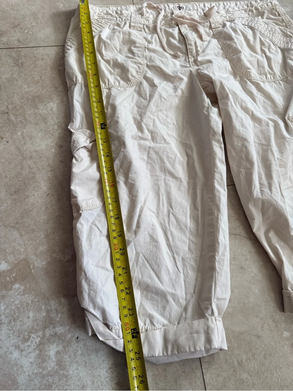 Women’s Cargo Capris - Light Beige Casual Shorts